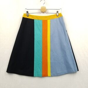 Vintage Crossing Pointe Skirt‎ Women 10 Multicolor Colorblock Wool Blend A Line